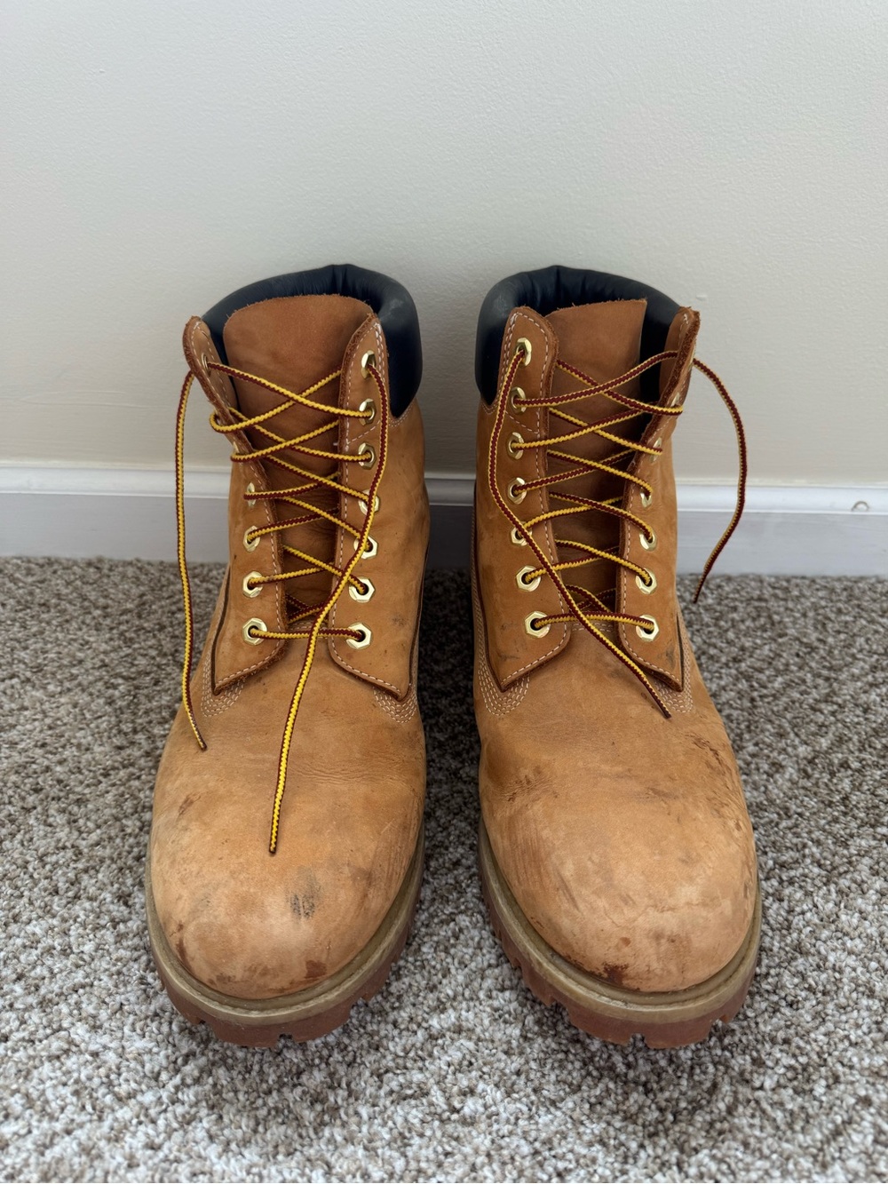 Timberland Tan/Brown Boots with Black Collar
